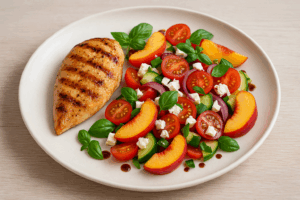 Grillet kyllingfilet med sommersalat og nektariner